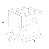 Corner Half Split Block, 2 Flat Tops